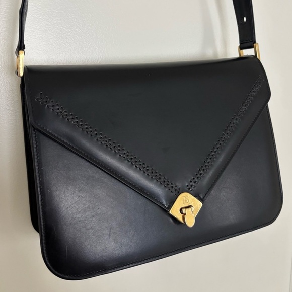 Bally vintage 90’s smooth leather black shoulder bag - Picture 10 of 15